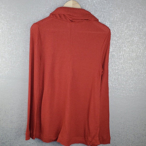 Meadow Rue waffle knit cowl neck thermal - Picture 4 of 5